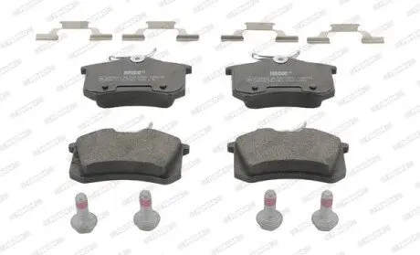 Комплект гальмівних колодок задн, AUDI A3, A4 B5, A6 C5, A8 D2, TT RENAULT MEGANE I, TWINGO II SEAT ALTEA, ALTEA XL, IBIZA IV, IBIZA IV SC, IBIZA IV ST, LEON, TOLEDO III 1.0-Electric 08.83 FERODO FDB4178
