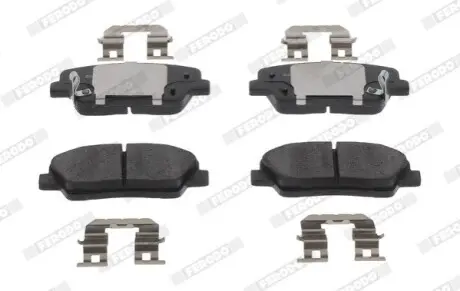 Комплект гальмівних колодок задн, HYUNDAI EQUUS / CENTENNIAL, GENESIS, GRAND SANTA FÉ, SANTA FÉ II, SANTA FÉ III KIA BORREGO, SORENTO II, SORENTO III, STINGER 2.0-5.0 11.07 FERODO FDB5238 Купити в Україні