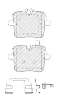 Комплект гальмівних колодок задн, BMW 4 (G22, G82), 5 (G30, F90), 7 (G11, G12), 8 (G14, F91), 8 (G15, F92), 8 GRAN COUPE (G16, F93), X5 (G05), X5 (G05, F95), X6 (G06, F96) 2.0D-6.75 12.16 FERODO FDB5302 Купити в Україні