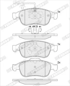 Комплект гальмівних колодок передн (із замком), MERCEDES CITAN TOURER (W420), CITAN/MINIVAN (W420), T (MPV) RENAULT KANGOO III 1.3/1.5D/Electric 06.21 FERODO FDB5541
