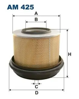 Фільтр повітряний (фільтруючий елемент) MERCEDES LK/LN2, MK, NG, O 305, O 307 OM353.950-OM442.962 04.73-12.98 FILTRON AM425