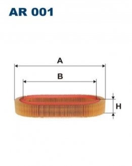 Повітряний фільтр AUDI 80 B2, POLO II, SCIROCCO 0.9-1.5 05.73-09.94 FILTRON AR001 (фото 1)