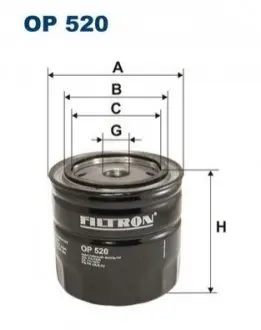 Фільтр масляний Uaz Patriot 2.7i 04-/Ford Transit 1.5-2.9i 55-00 h=97mm = 0 451 103 029 FILTRON OP520