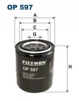 Фильтр масла - (B6Y114302A, 15400ZZ3003, 152089E01A) FILTRON OP597 (фото 1)