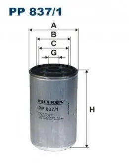 Паливний фільтр MAN CLA, E2000, EL, EM, F2000, F9, F90, F90 UNTERFLUR, FOC, G, G90, HELICON, HOCL, L2000, LION´S CITY, LION´S CLASSIC, LION´S COACH, LION´S COMFORT BF4L913T-TD226B-6 10.79 FILTRON PP8371