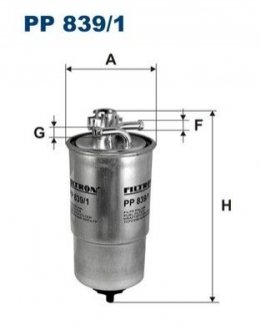 Фильтр топлива - (1C0127401, 1CO127401, 1J0127399A) FILTRON PP8391 (фото 1)