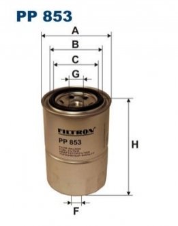 Фильтр топлива - (0K55123570, 0K71E23570, 0K71E23570A) FILTRON PP853