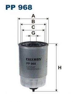 Фильтр топлива - (0K2KB13480, 0K2KK13483, 0K2KK13483A) FILTRON PP968