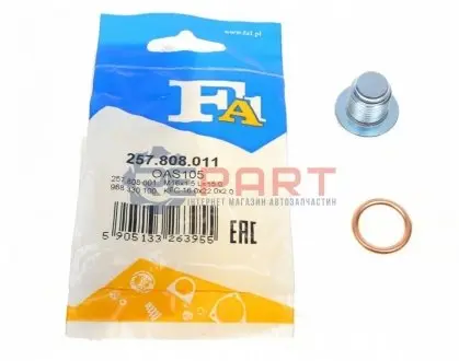 Болт зливу оливи Citroen Berlingo/Peugeot Partner 1.6 /Peugeot Boxer 2.2 HDi 09- (M16x1.5) Fischer Automotive One (FA1) 257.808.011 Купити в Україні