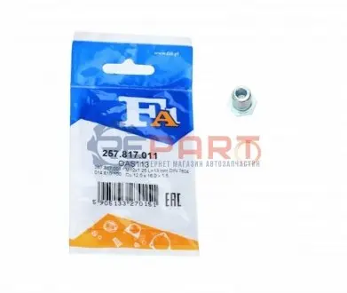 Болт зливу оливи + шайба Fiat Doblo 1.4 10- (M12x1.25) Fischer Automotive One (FA1) 257.817.011 Купити в Україні