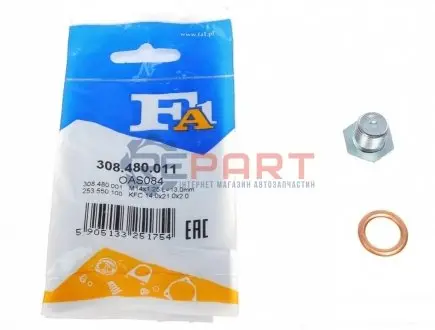 Болт зливу оливи Citroen Berlingo/Jumper/Jumpy/Peugeot Boxer/Expert/Partner 96- (M14x1.25) Fischer Automotive One (FA1) 308.480.011 Купити в Україні