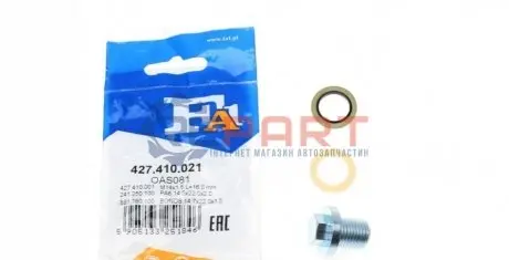 Болт зливу оливи + шайба Ford Transit -06 (M14x1,5) Fischer Automotive One (FA1) 427.410.021 Купити в Україні