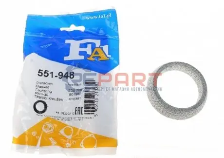 Прокладка труби вихлопної Subaru Legacy 2.0/2.5 98-09 (65x82.1x17.3) (кільце) Fischer Automotive One (FA1) 551-948 Купити в Україні