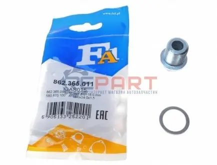 Болт зливу оливи + шайба Volvo 850/960/C30/C70/S40/S60/S80/S90/V40/V60/V70/V90 -12 (M18x1.5) Fischer Automotive One (FA1) 862.365.011 Купити в Україні