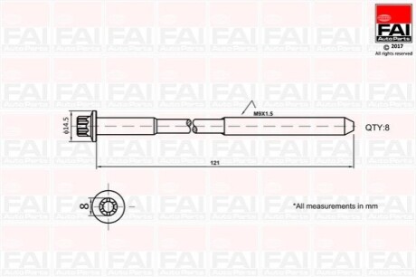 Болт головки цилиндра Fischer Automotive One (FA1) B2120 (фото 1)