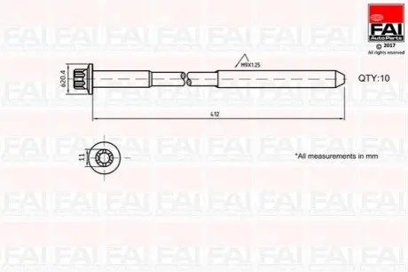 Болти головки блоку циліндрів Fischer Automotive One (FA1) B292