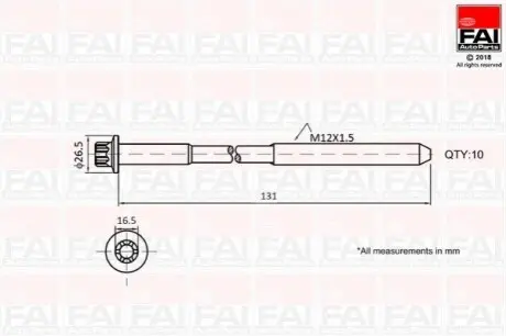 К-кт болтов ГБЦ Opel/Renault 2.2DCI/2.5DCI Fischer Automotive One (FA1) B896