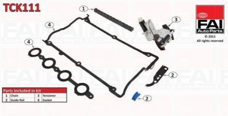 К-кт цепи ГРМ (с уплотнениями) (058109229B+058109088K) Audi A3 1.8 96-/A4 1.8 95-/VW Passat 1.8 97-/VW Bora 1.8 99- Fischer Automotive One (FA1) TCK111