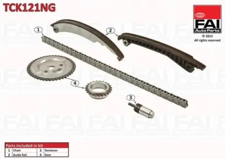 К-кт ланцюга ГРМ (без ущільнень) Chrysler Neon II 1.6 02-/Mini 04 Fischer Automotive One (FA1) TCK121NG