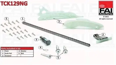 К-кт ланцюга ГРМ (без ущільнень) Citroen C4 1.6 08-/Peugeot 308 1.6 07- Fischer Automotive One (FA1) TCK129NG Купити в Україні