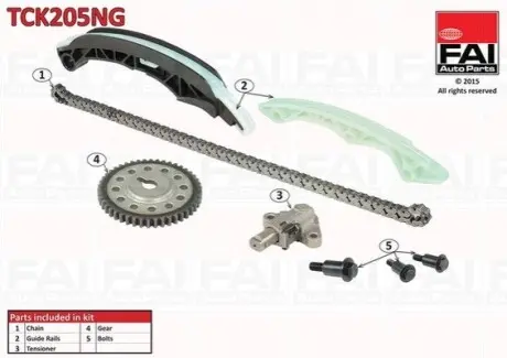 К-кт цепи ГРМ MITSUBISHI ASX 1.6 10- CITROËN C4 AIRCROSS 1.6 12- PEUGEOT 4008 1.6 12- SMART FORTWO 1.0 08- Fischer Automotive One (FA1) TCK205NG