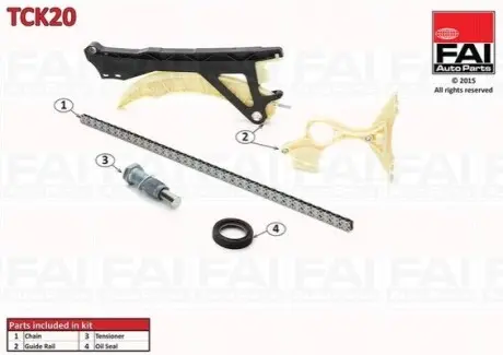 Комплект ланцюга ГРМ BMW 1 (E81/E87)/3 (E46/E90) 03-11 (N42-N46) Fischer Automotive One (FA1) TCK20