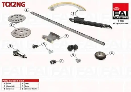 Г-к-т цепи привода г/вала (без уплотнений) Opel Astra G/Vectra B/C 2.2 16V/2.2Dti Fischer Automotive One (FA1) TCK2NG