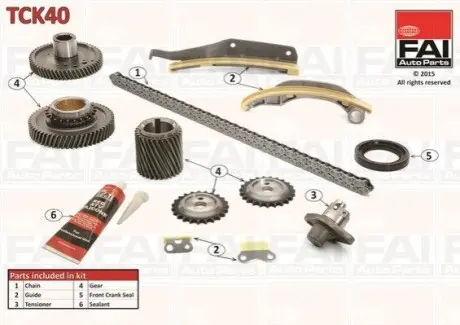 К-кт ланцюга ГРМ(з шестернею) Mitsubishi Pajero (V6) 3.2 00-/(V8) 3.2 06 Fischer Automotive One (FA1) TCK40