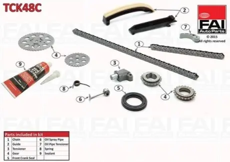 Комплект ланцюга ГРМ Smart 0.6-0.7i Fischer Automotive One (FA1) TCK48C