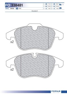Колодки тормозные дисковые FOMAR FO 338481