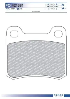 Фото 1 — Колодки гальмівні (задні) MB 190 (W201) 82-93 (ATE) FOMAR (FO 421381) Фото Колодки гальмівні (задні) MB 190 (W201) 82-93 (ATE) FOMAR (FO 421381) зображення 1