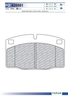 Колодки гальмівні (передні) Opel Astra G 99-02/Vectra B 95-03/Calibra A 91-97/Saab 9-3 98-09 FOMAR FO 426981 Купити в Україні