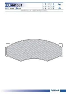 Колодки тормозные дисковые FOMAR FO 441581 Купить в Украине