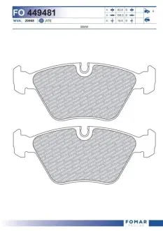 Колодки гальмівні (передні) BMW 3 (E36/E46) 92-06/5 (E34) 87-96/7 (E32) 87-94/Z3 (E36) 97-03 FOMAR FO 449481 Купити в Україні