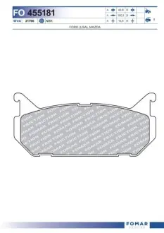 Колодки тормозные дисковые FOMAR FO 455181