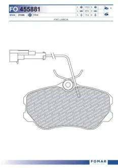 Фото Колодки тормозные дисковые FOMAR (FO 455881) изображение 1