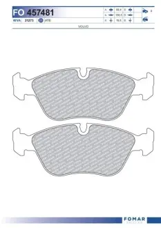 Колодки гальмівні (передні) Volvo S70/V70/XC70 91-02 FOMAR FO 457481 Купити в Україні