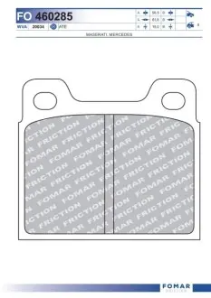 Колодки гальмівні (передні) Opel Kadett/Rekord/Audi 100 68-78 FOMAR FO 460285 Купити в Україні