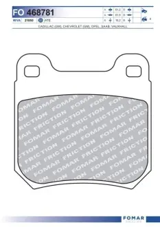 Колодки гальмівні (задні) Opel Omega A/B 86-03/Vectra B 95-03/Senator A/B 84-93 FOMAR FO 468781 Купити в Україні