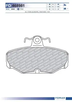Фото 1 — Колодки гальмівні (задні) Ford Escort V/VI 91-98/Scorpio I/II 85-98/Sierra I/II 82-93 FOMAR (FO 468981) Фото Колодки гальмівні (задні) Ford Escort V/VI 91-98/Scorpio I/II 85-98/Sierra I/II 82-93 FOMAR (FO 468981) зображення 1