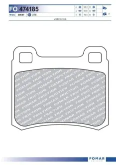 Колодки гальмівні (задні) MB C-class (W202/S202)/E-class (W124/S124/C124) 93-00/MB 100 (W201) 85-93 FOMAR FO 474185 Купити в Україні