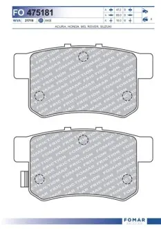 Колодки гальмівні (задні) Honda Accord /Civic/CR-V 90- (Akebono) замінено на 0986494358 FOMAR FO 475181 Купити в Україні