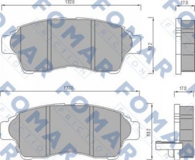 Гальмівні колодки, дискове гальмо (набір) FOMAR FO481681