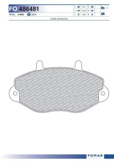 Колодки гальмівні (передні) Ford Transit 91-00 15" FOMAR FO 486481 Купити в Україні