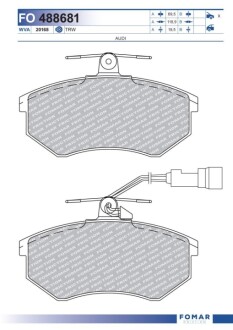 Колодки гальмівні дискові FOMAR FO 488681