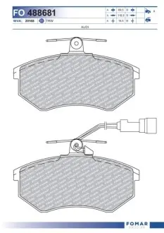 Колодки гальмівні дискові FOMAR FO 488681 Купити в Україні