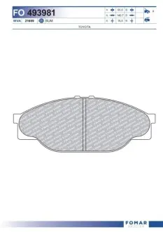 Колодки гальмівні (передні) Toyota Hiace IV/Hilux V-VI 87-05 (Sumitimo) FOMAR FO 493981 Купити в Україні