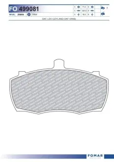 Фото Колодки тормозные дисковые FOMAR (FO 499081) изображение 1