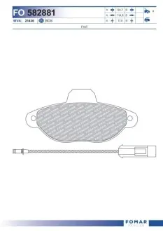 Колодки гальмівні (передні) Fiat 500 07-/Panda 03-/Punto 93-10 FOMAR FO 582881 Купити в Україні