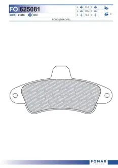 Колодки тормозные дисковые FOMAR FO 625081 Купить в Украине